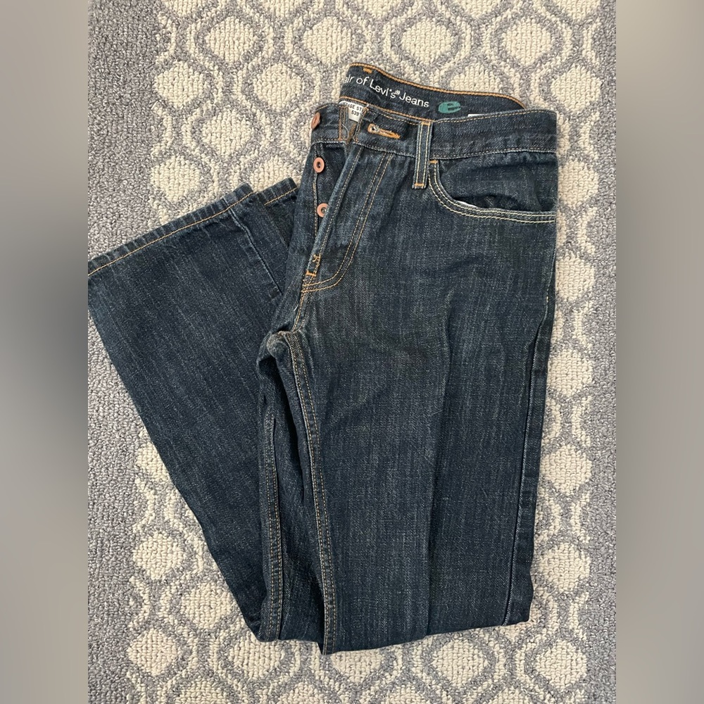 Levi’s 539 31x32 Jeans. Vintage Straight. Dark Wash. Organic Cotton. Button Fly